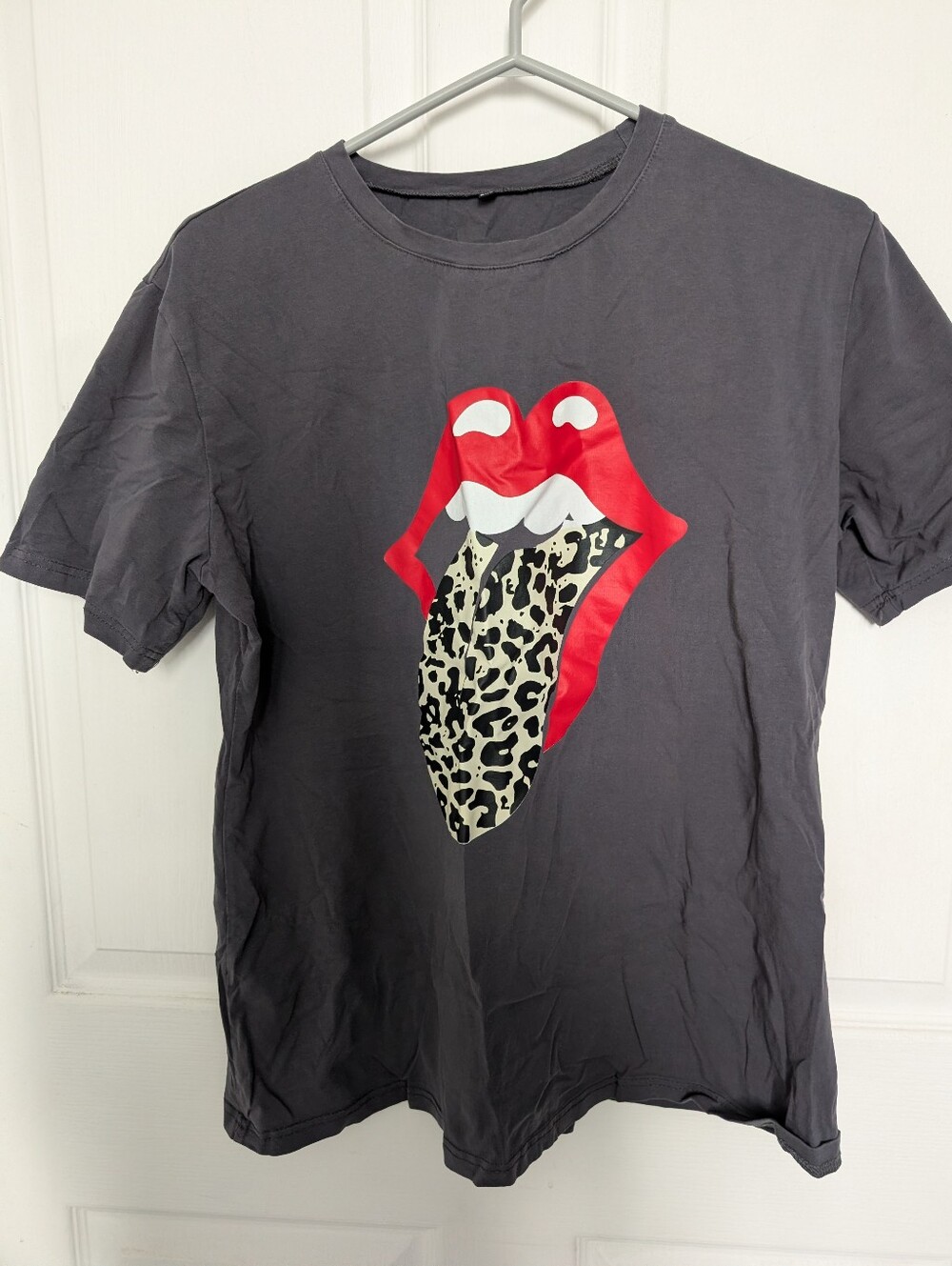 Women's Graphic Tee with Red Leopard Tongue - Unbranded